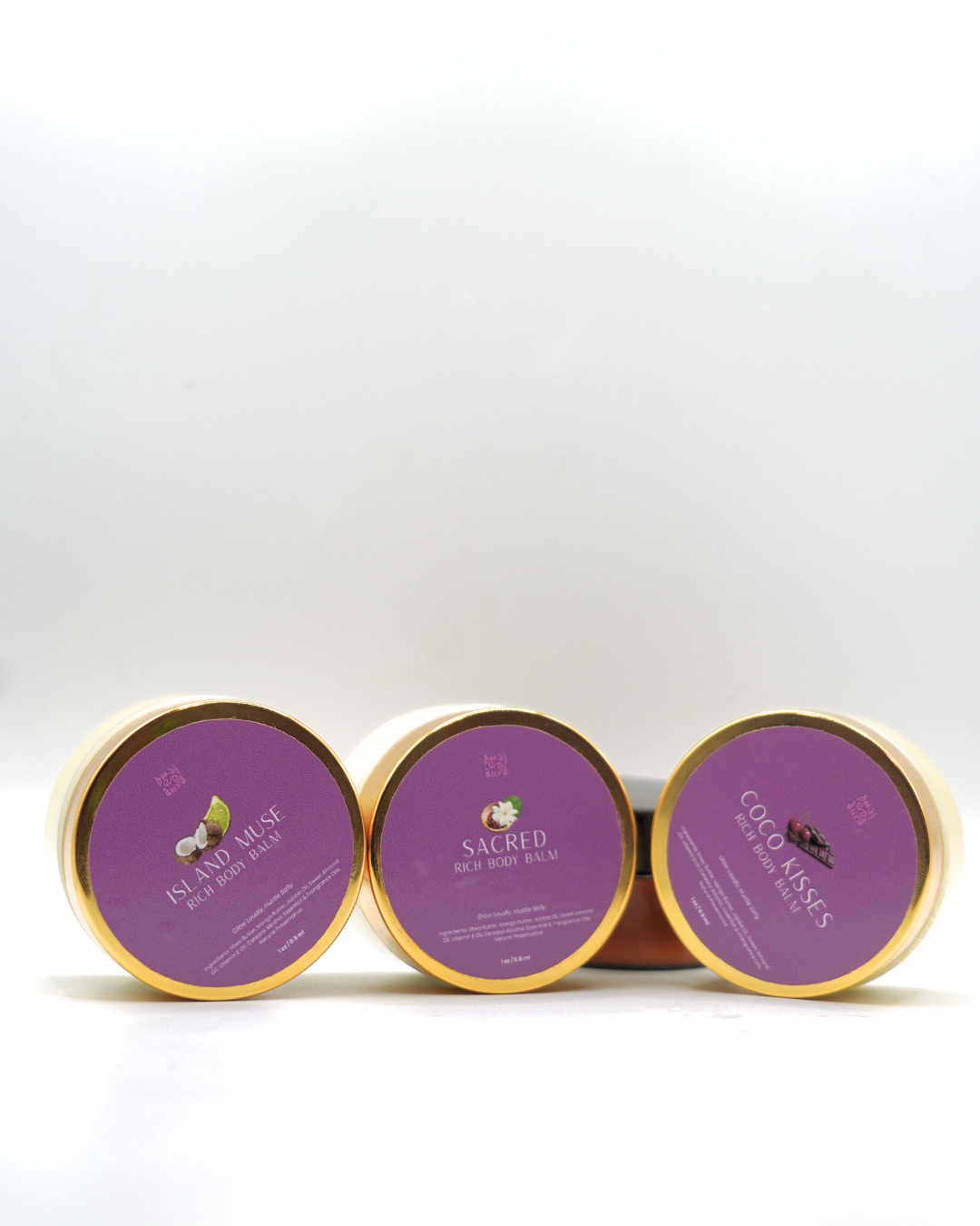 Rich Body Butter Travel Trio ( Island Muse, Sacred, Coco Kisses) | 3 x 1oz Body Butters